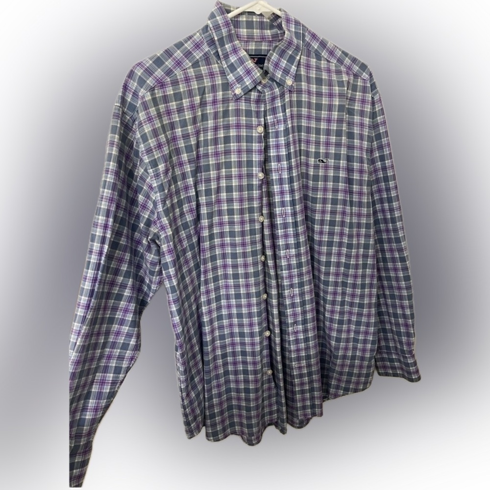 Vineyard Vines Men’s Button Down Purple Dress Shirt